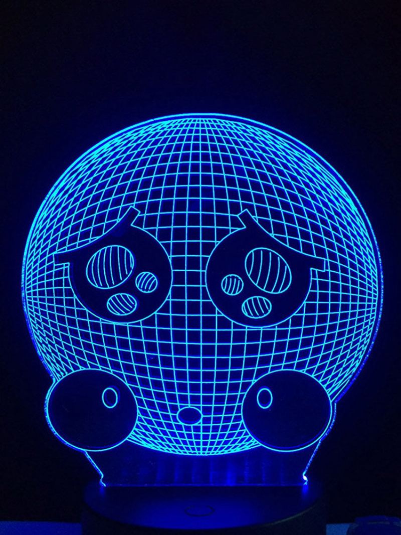 7 Barev Roztomilý Plačící Emoji Face 3d Led Světla Barevný Dekor S Dotykovým Ovládáním