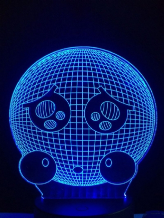 7 Barev Roztomilý Plačící Emoji Face 3d Led Světla Barevný Dekor S Dotykovým Ovládáním