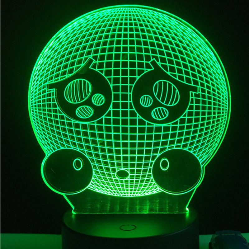 7 Barev Roztomilý Plačící Emoji Face 3d Led Světla Barevný Dekor S Dotykovým Ovládáním