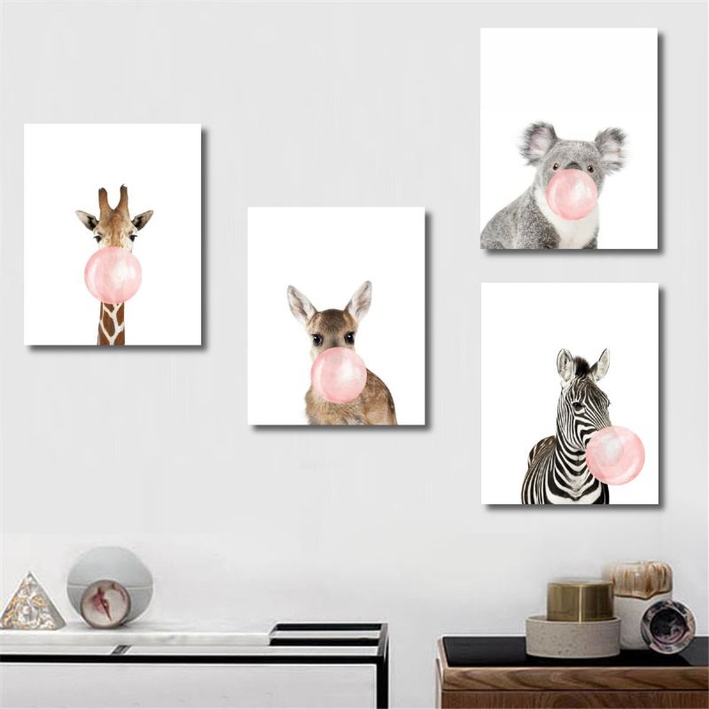 Aussie Style Funny Koala Bear Zebra Plakát Na Plátno Nursery Wall Umělecká Reprodukce Dětská Dekorace Do Pokoje