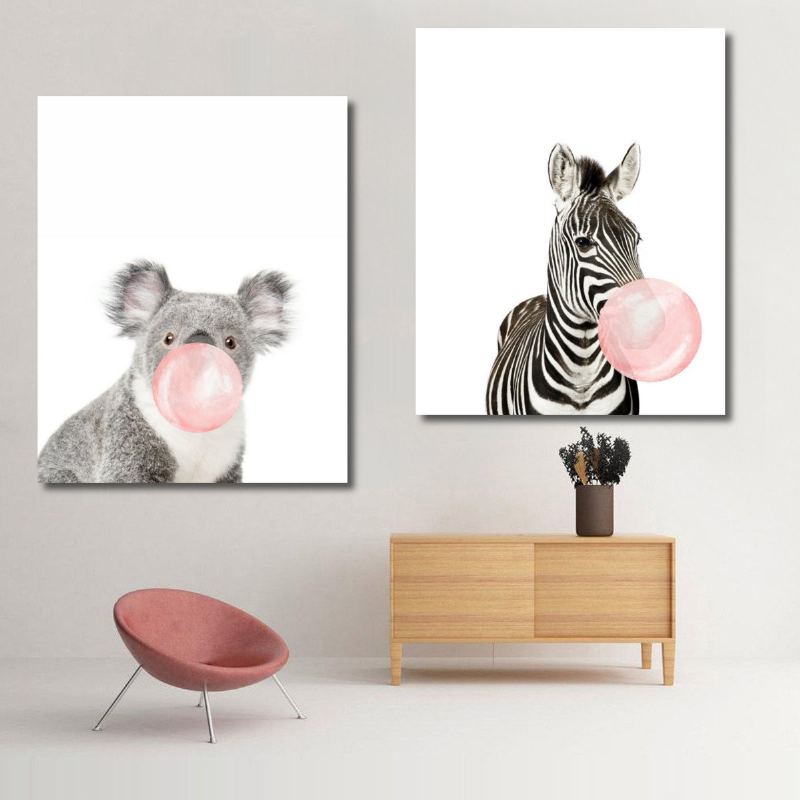 Aussie Style Funny Koala Bear Zebra Plakát Na Plátno Nursery Wall Umělecká Reprodukce Dětská Dekorace Do Pokoje