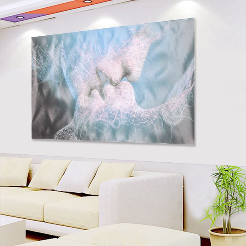 Blue Love Kiss Abstraktní Umění Malba Na Plátně Nástěnná Umělecká Obraz Tisk Home Decor