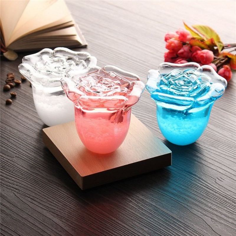 Creative Rose Shape Storm Glass Román Předpověď Počasí Home Decor