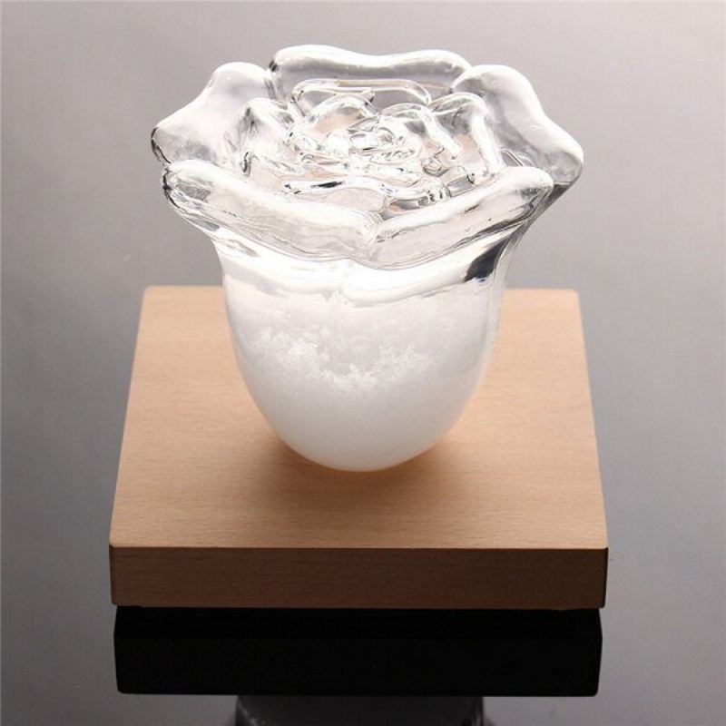 Creative Rose Shape Storm Glass Román Předpověď Počasí Home Decor