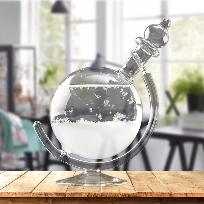 Decbest Předpověď Počasí Crystal Wood Skleněná Základna Storm Glass Ornament Ve Tvaru Diamantu