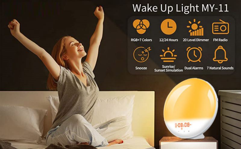 Digitální Budík Smart Wake Up Light Work Sunrise Se Simulací Přírodních Zvuků A Budíků Při Západu Slunce