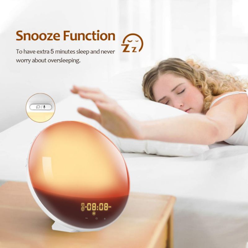 Digitální Budík Smart Wake Up Light Work Sunrise Se Simulací Přírodních Zvuků A Budíků Při Západu Slunce