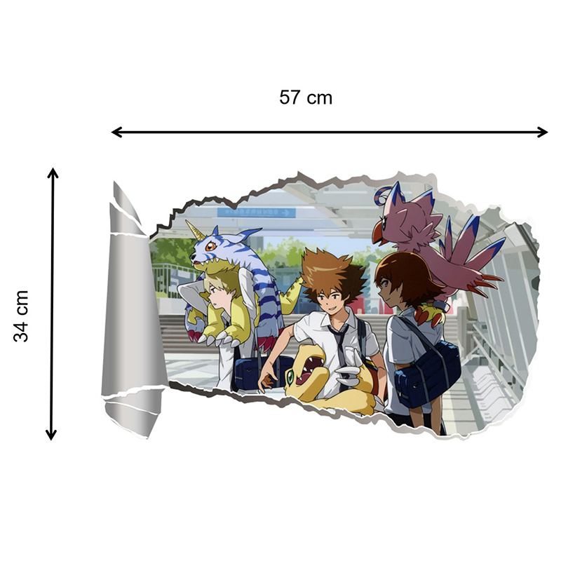 Digitální Samolepka Na Zeď 3d Monster Tri Anime Nostalgická Pvc Z Japonské Ložnice