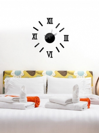 Diy Luxusní 3d Zrcadlové Nástěnné Hodiny Art Decor Sticker Mute Wall Clock