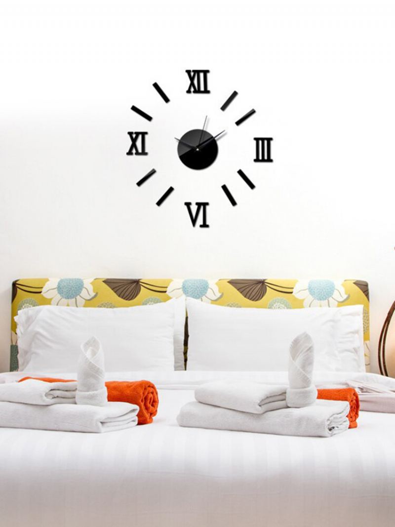 Diy Luxusní 3d Zrcadlové Nástěnné Hodiny Art Decor Sticker Mute Wall Clock