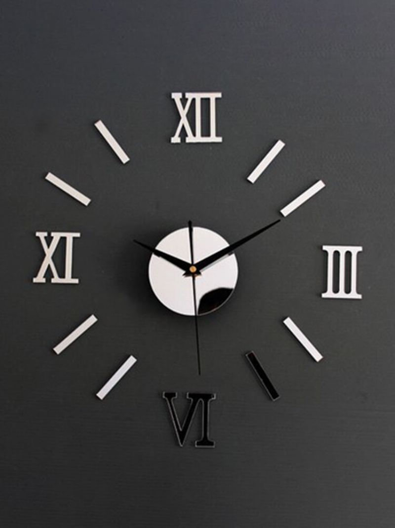 Diy Luxusní 3d Zrcadlové Nástěnné Hodiny Art Decor Sticker Mute Wall Clock