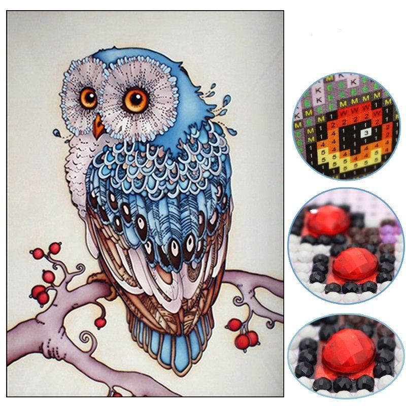 Diy Owl Full 5d Diamond Painting Wall Art Závěsný Obraz Dárkový Home Decor