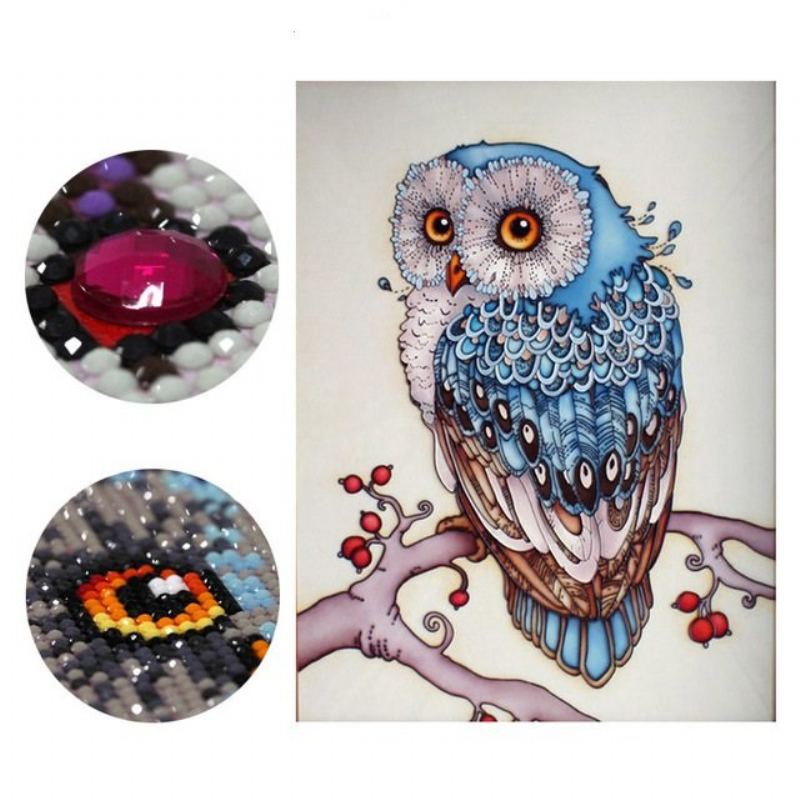 Diy Owl Full 5d Diamond Painting Wall Art Závěsný Obraz Dárkový Home Decor