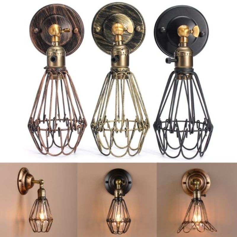 E27 Loft Metal Retro Vintage Rustikální Nástěnné Svítidlo Edison Žárovka