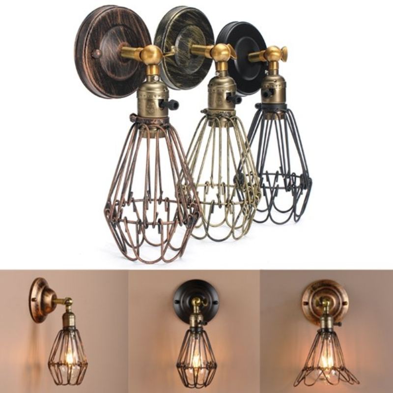 E27 Loft Metal Retro Vintage Rustikální Nástěnné Svítidlo Edison Žárovka