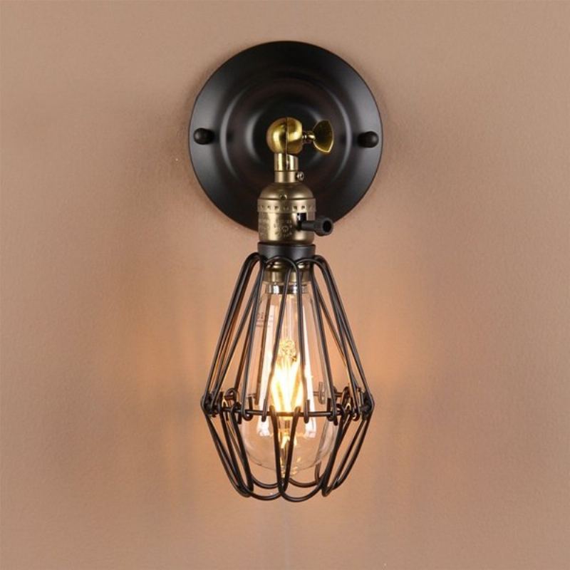 E27 Loft Metal Retro Vintage Rustikální Nástěnné Svítidlo Edison Žárovka