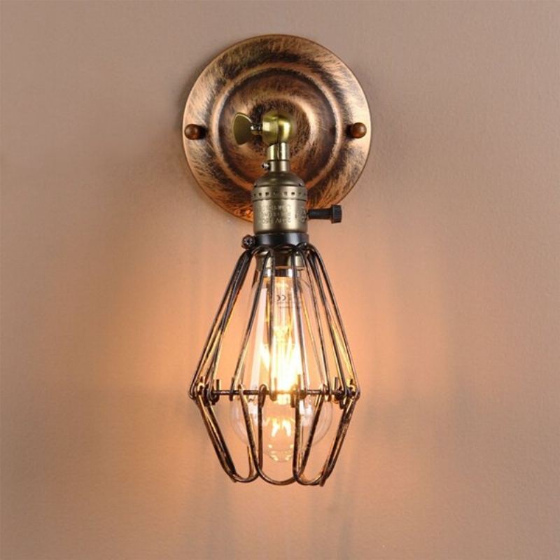 E27 Loft Metal Retro Vintage Rustikální Nástěnné Svítidlo Edison Žárovka