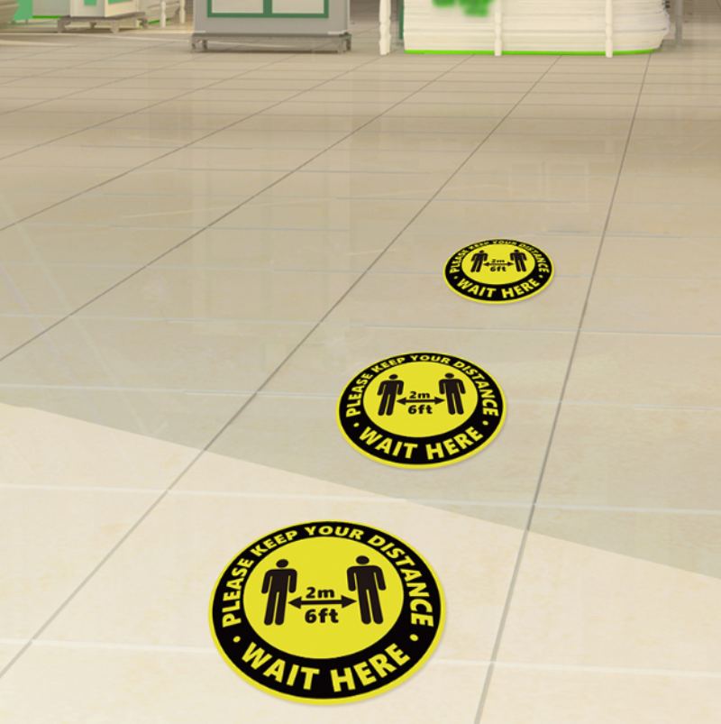 Fronta Distance Social Series Crowd Control Floor Stickers Slogan Sticker Nálepka Na Zeď Art