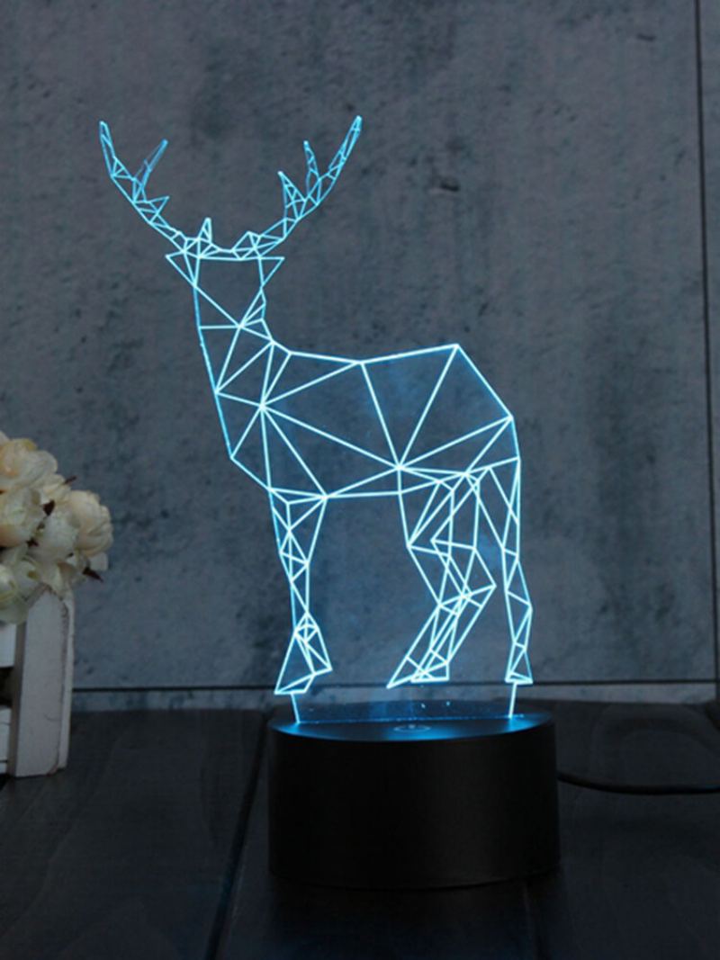 Geometric Deer 3d Akrylové Noční Světlo 7 Barev Měnící Ložnice Home Decor