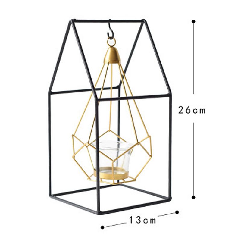 Geometrické Svícny Moderní Vydutý Kovový Železný Závěsný Svícen Pro Ozdoby Svatebního Stolu