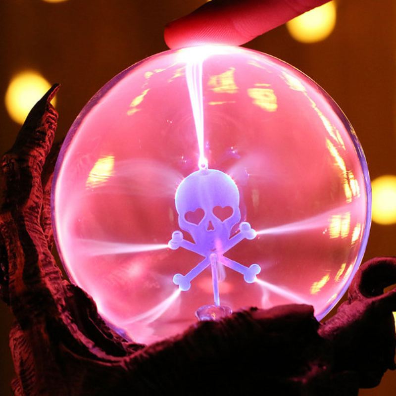 Halloween Skull Magic Ball Funny Night Light Kreativní Elektrostatická Indukční Lampa Home Decor