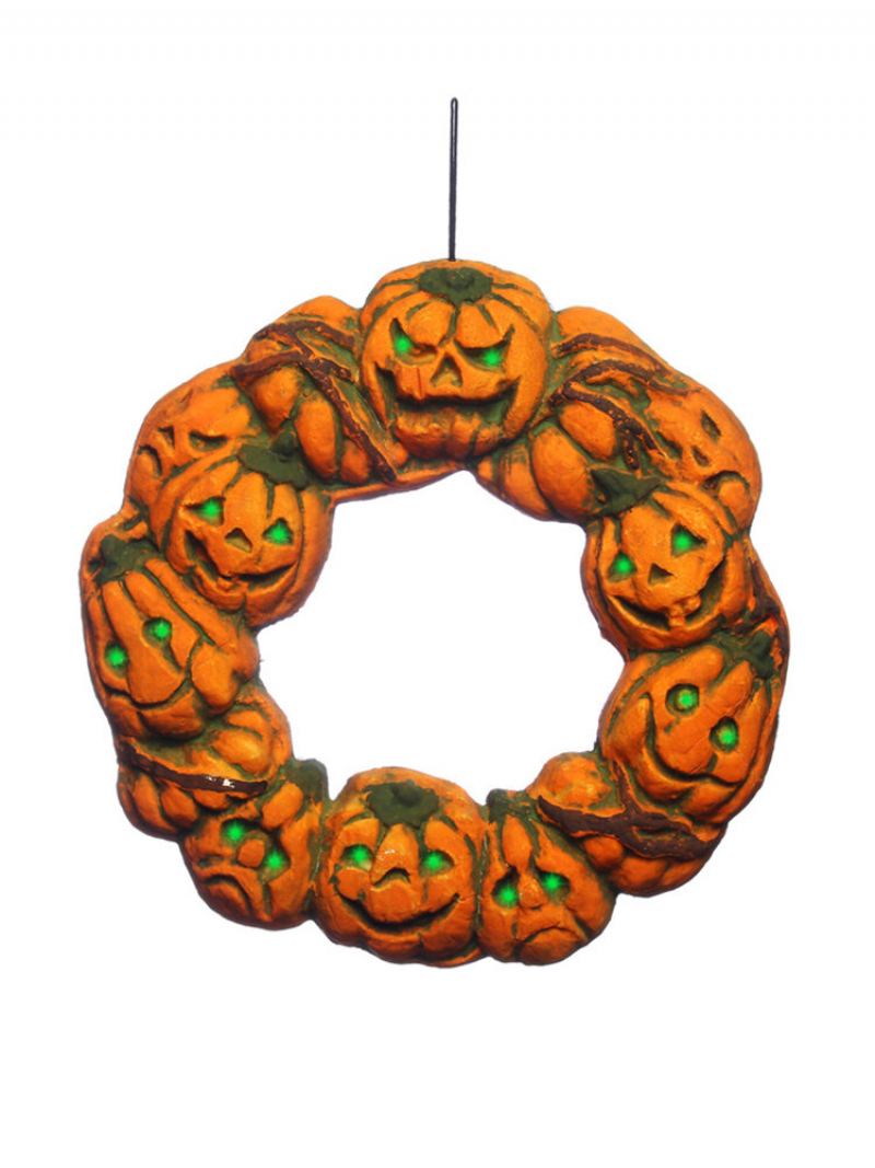 Halloween Strašidelný Věnec Věšák Na Dveře Závěsná Rekvizita Home Decor Led Lucerna Dýně