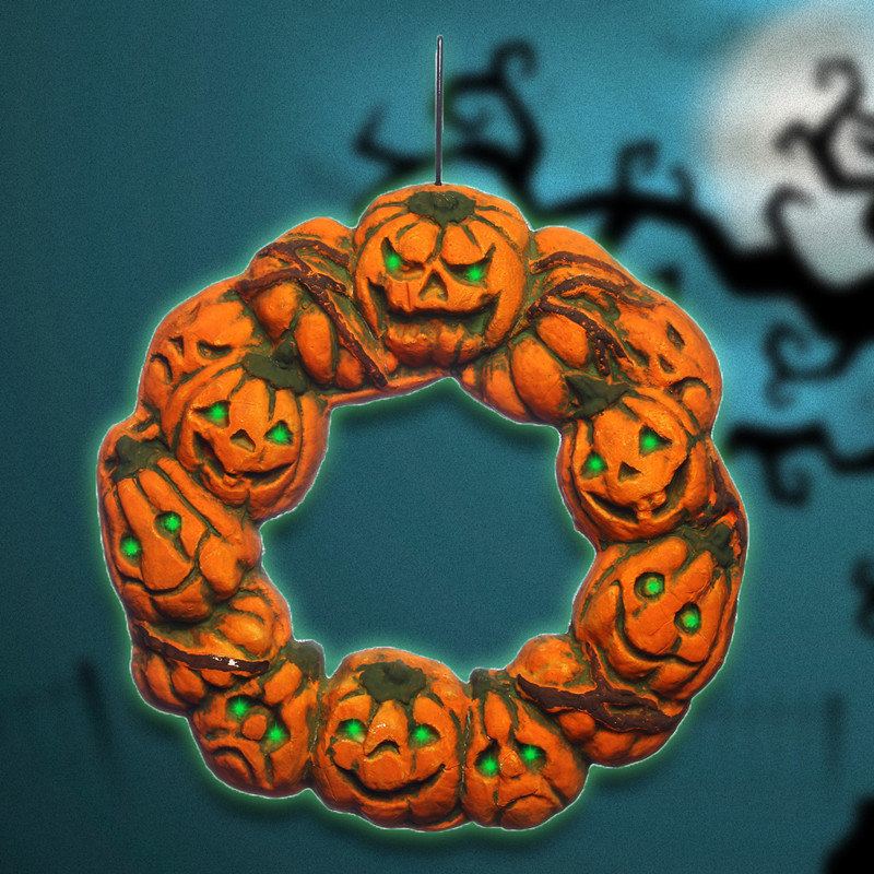 Halloween Strašidelný Věnec Věšák Na Dveře Závěsná Rekvizita Home Decor Led Lucerna Dýně