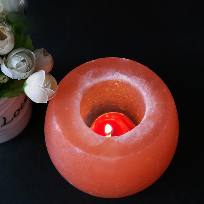 Křišťálový Noční Svícen Natural Salt Rock Tealight Čištění Vzduchu Stolní Lampa