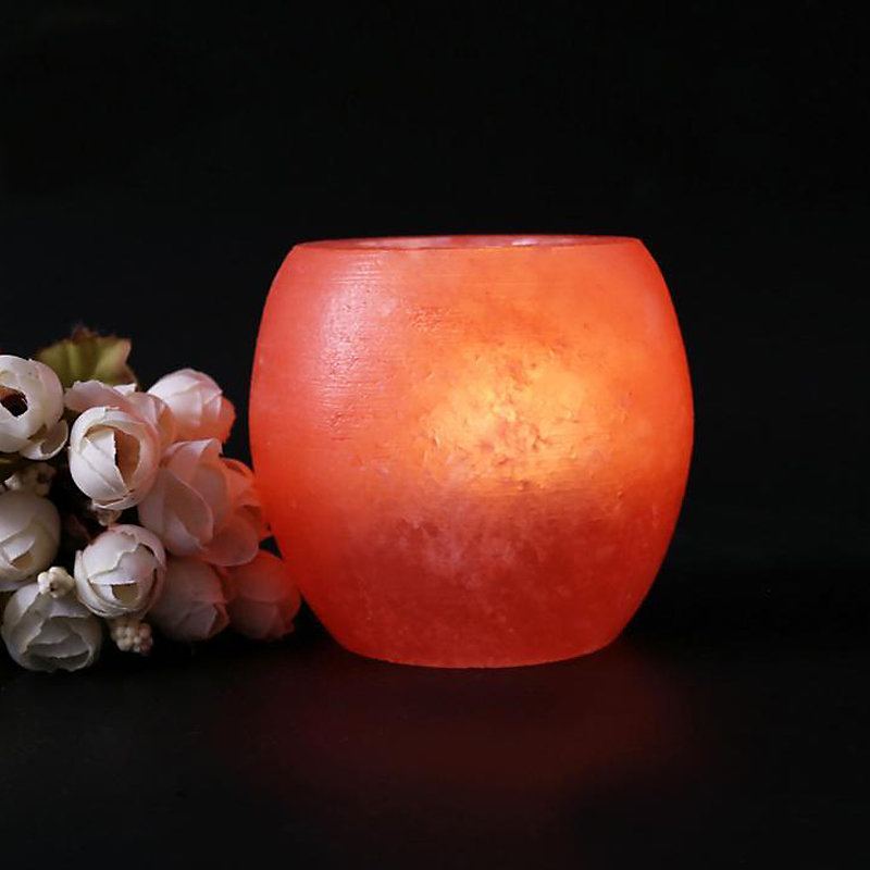 Křišťálový Noční Svícen Natural Salt Rock Tealight Čištění Vzduchu Stolní Lampa