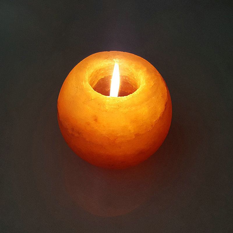 Křišťálový Noční Svícen Natural Salt Rock Tealight Čištění Vzduchu Stolní Lampa