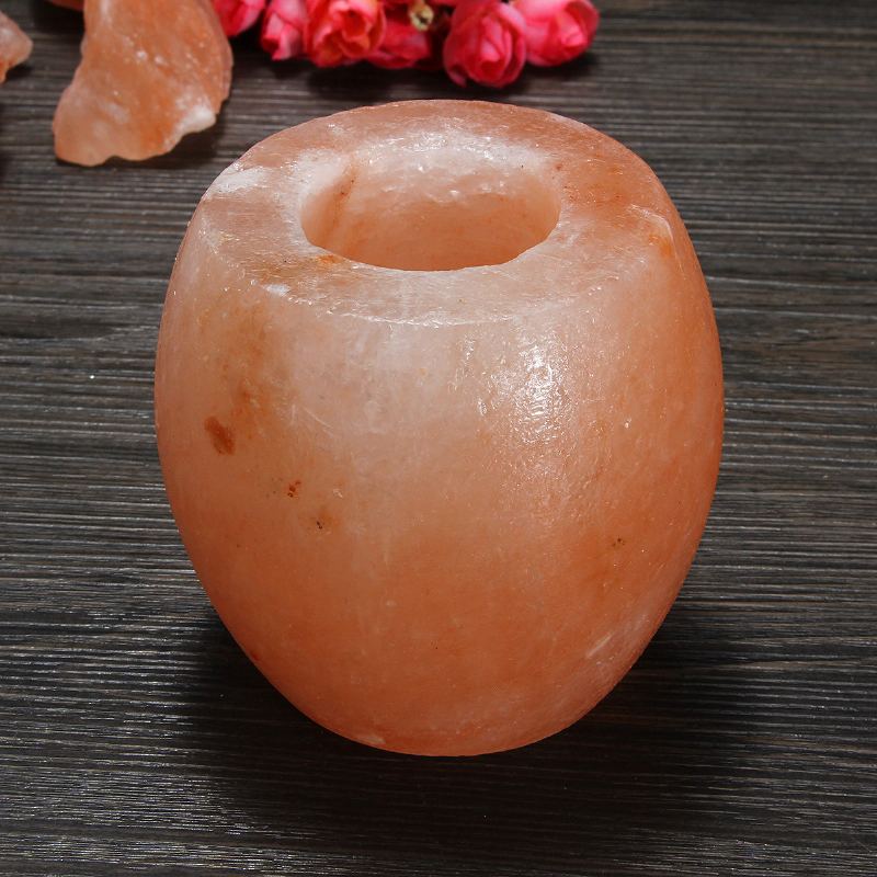 Křišťálový Noční Svícen Natural Salt Rock Tealight Čištění Vzduchu Stolní Lampa