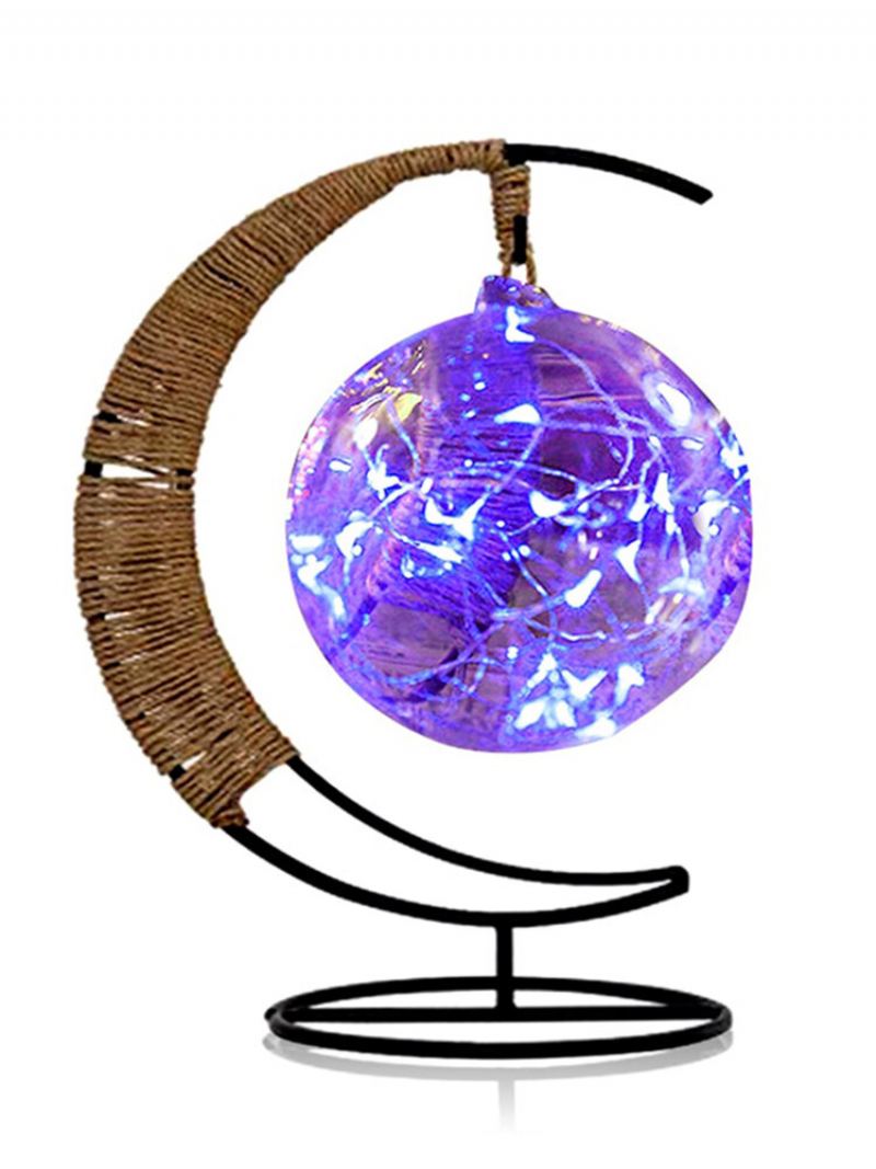 Led Noční Světlo Ručně Vyráběné Ratanové Koule Kované Železné Rámy Creative Home Light Decor