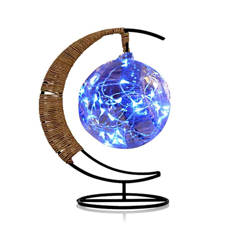 Led Noční Světlo Ručně Vyráběné Ratanové Koule Kované Železné Rámy Creative Home Light Decor