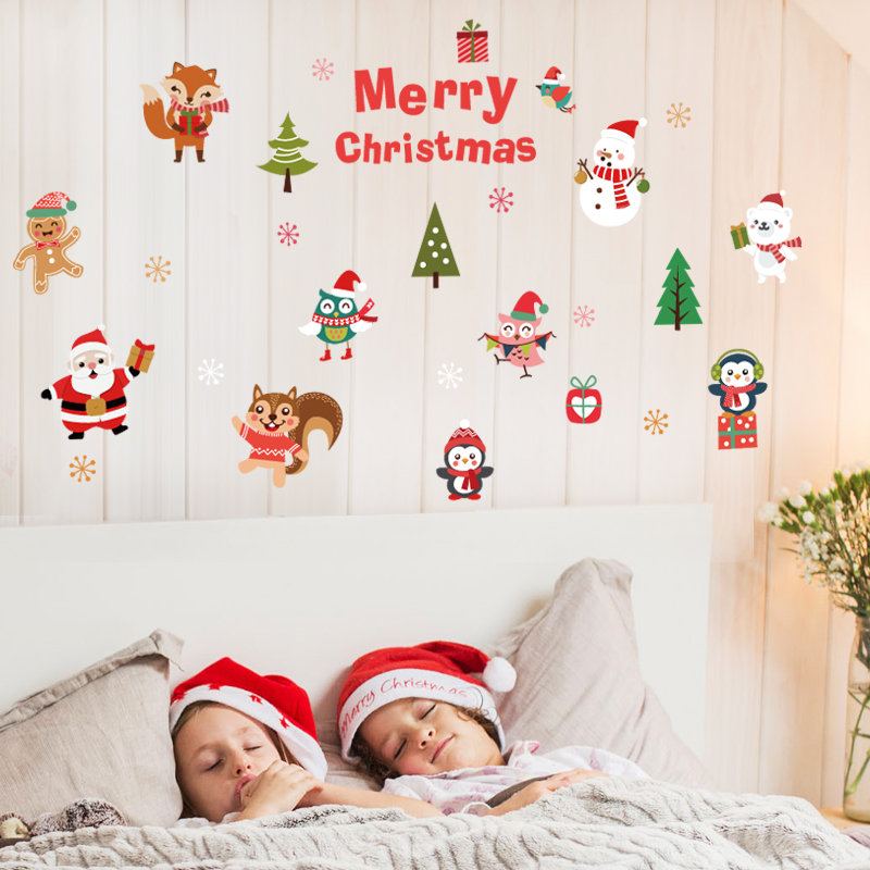 Miico Sk6038 Vánoční Samolepka Novetly Cartoon Stickers For Kids Room Decoration Christmas Part