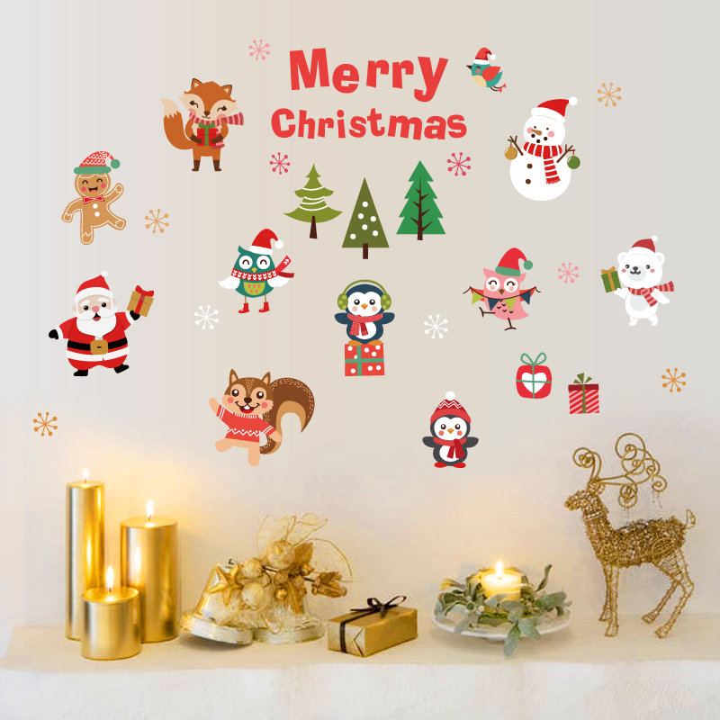 Miico Sk6038 Vánoční Samolepka Novetly Cartoon Stickers For Kids Room Decoration Christmas Part