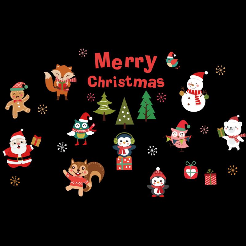 Miico Sk6038 Vánoční Samolepka Novetly Cartoon Stickers For Kids Room Decoration Christmas Part