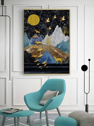 Mountain And Animals Print Pattern Malba Na Plátně Nezarámovaná Nástěnná Umělecká Plátna Obývací Pokoj Home Decor