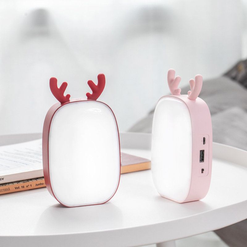 Multifunkční Stolní Lampa Deer S Mobilním Napájecím Přenosným Usb Nočním Světlem Cartoon Bed Light