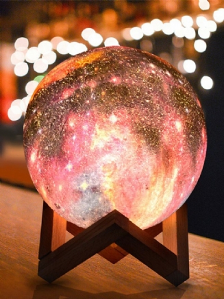 Nový 3d Tisk Moon Lamp Space Led Noční Světlo Dálkové Ovládání Usb Nabíjení Valentýnský Dárek