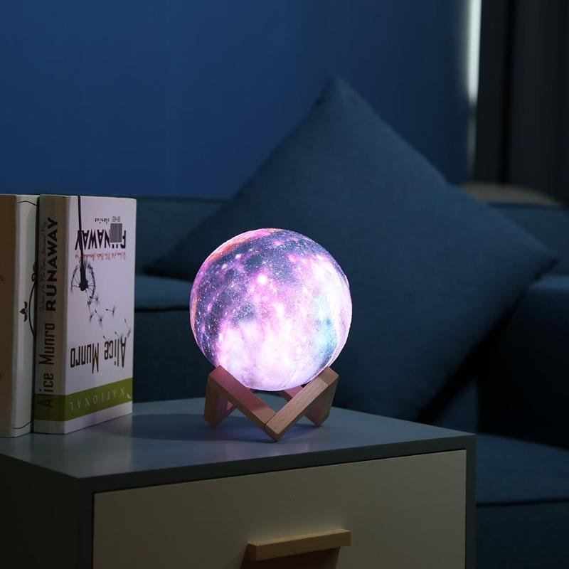 Nový 3d Tisk Moon Lamp Space Led Noční Světlo Dálkové Ovládání Usb Nabíjení Valentýnský Dárek