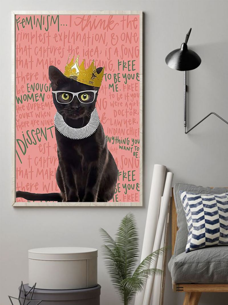 Obraz Na Plátně Se Vzorem Kočky A Dopisu Nezarámovaný Na Zeď Na Plátno Obývací Pokoj Home Decor