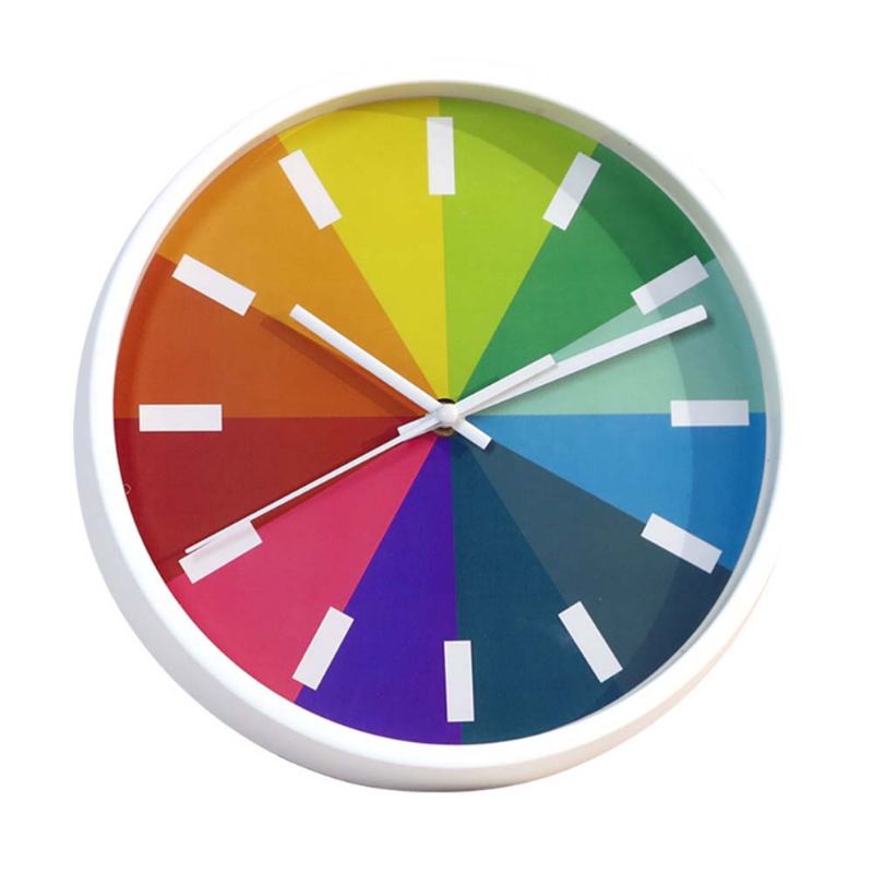 Rainbow Wall Clock - Moderní Design Silence Round