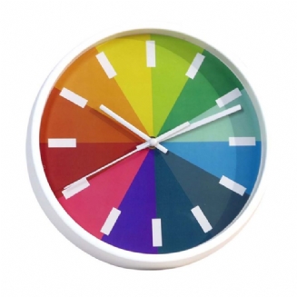 Rainbow Wall Clock - Moderní Design Silence Round