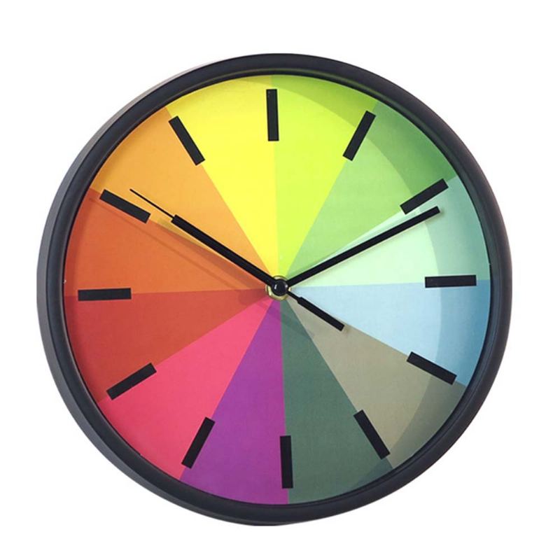 Rainbow Wall Clock - Moderní Design Silence Round