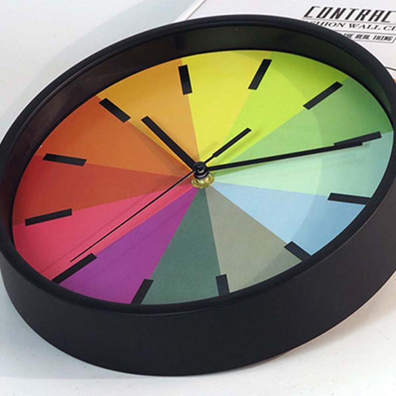 Rainbow Wall Clock - Moderní Design Silence Round