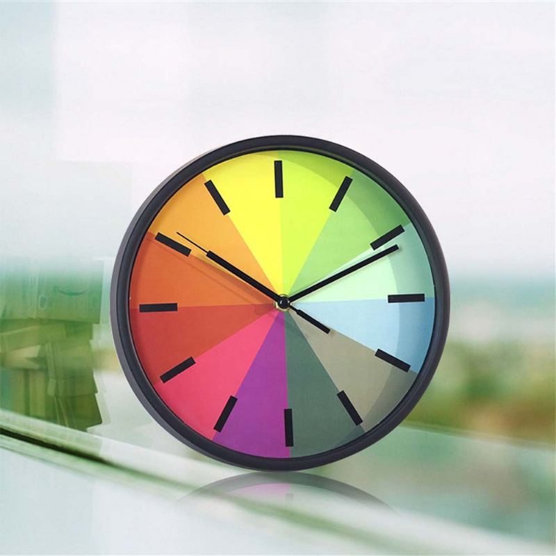 Rainbow Wall Clock - Moderní Design Silence Round