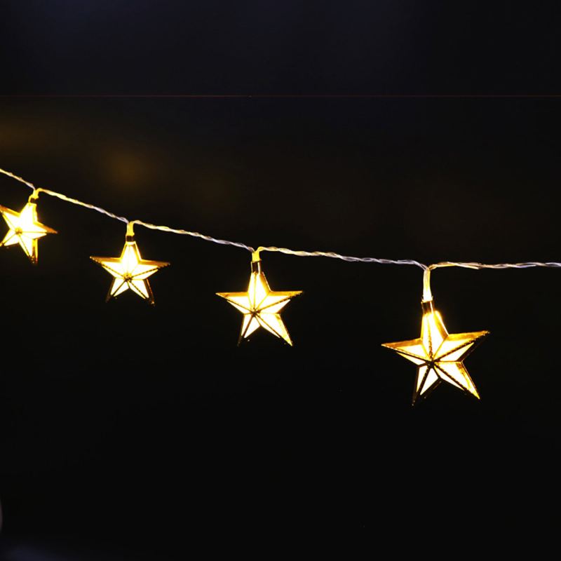 Ramadan Light Star Shape String Romantický Bling Barevný Závěsný Světelný Dárek Pro Domácí Dekoraci