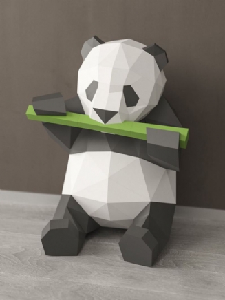 Ručně Vyráběný 3d Papírový Model Z Bambusu K Jídlu Panda Domácí Dekorace Obývací Pokoj Kancelář Kutilské Papírové Řemeslné Modely Puzzle Vzdělávací Dětské Hračky Dárek