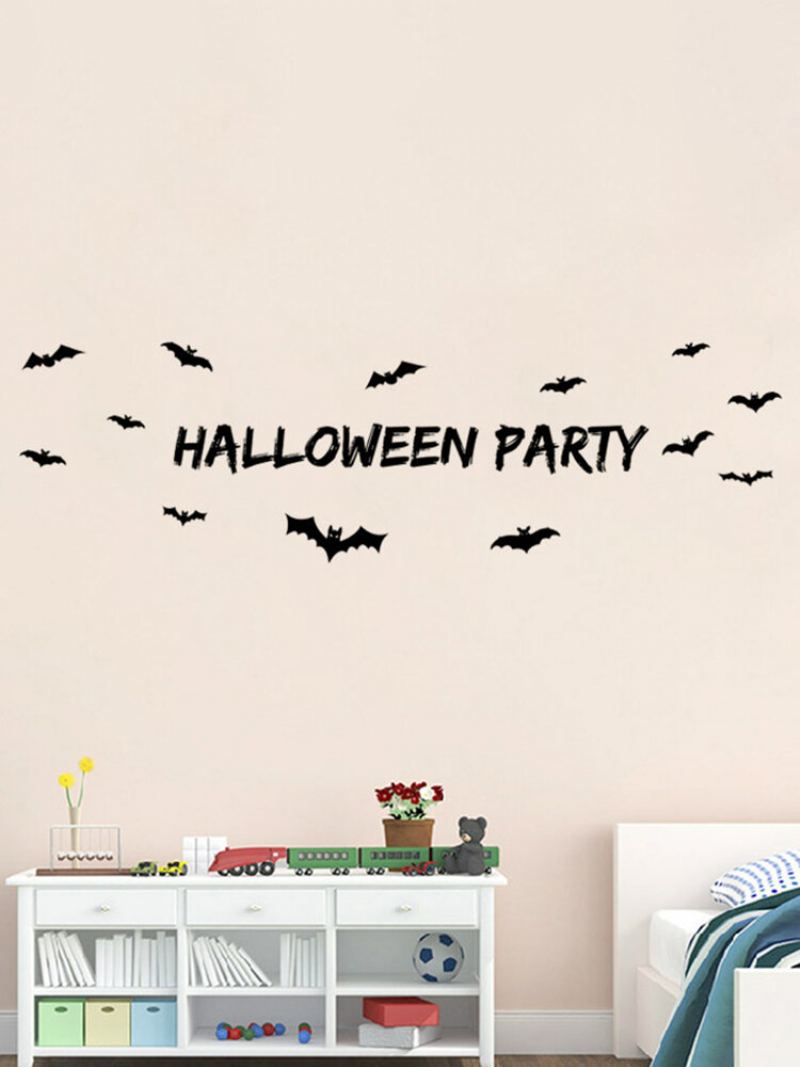 Samolepka Miico Halloween Party Odnímatelná Na Zeď Halloweenské Dekorace Do Pokoje