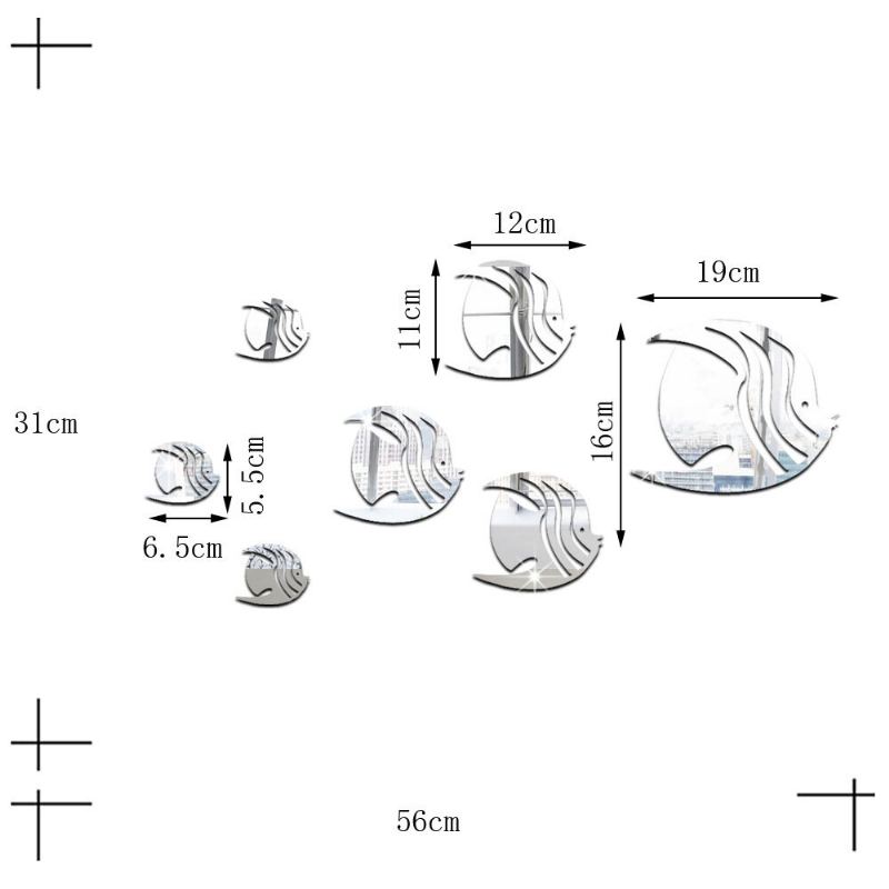 Samolepka Na Stěnu Bubble Fish Zrcadlová Samolepící Akrylová Na Vhodná Do Dětského Pokoje Mateřská Škola